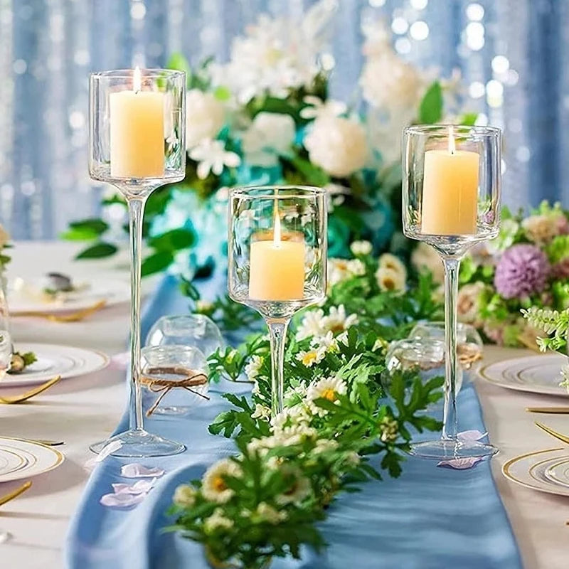Portable Glass Candle Holder Bar Cup Tea Light