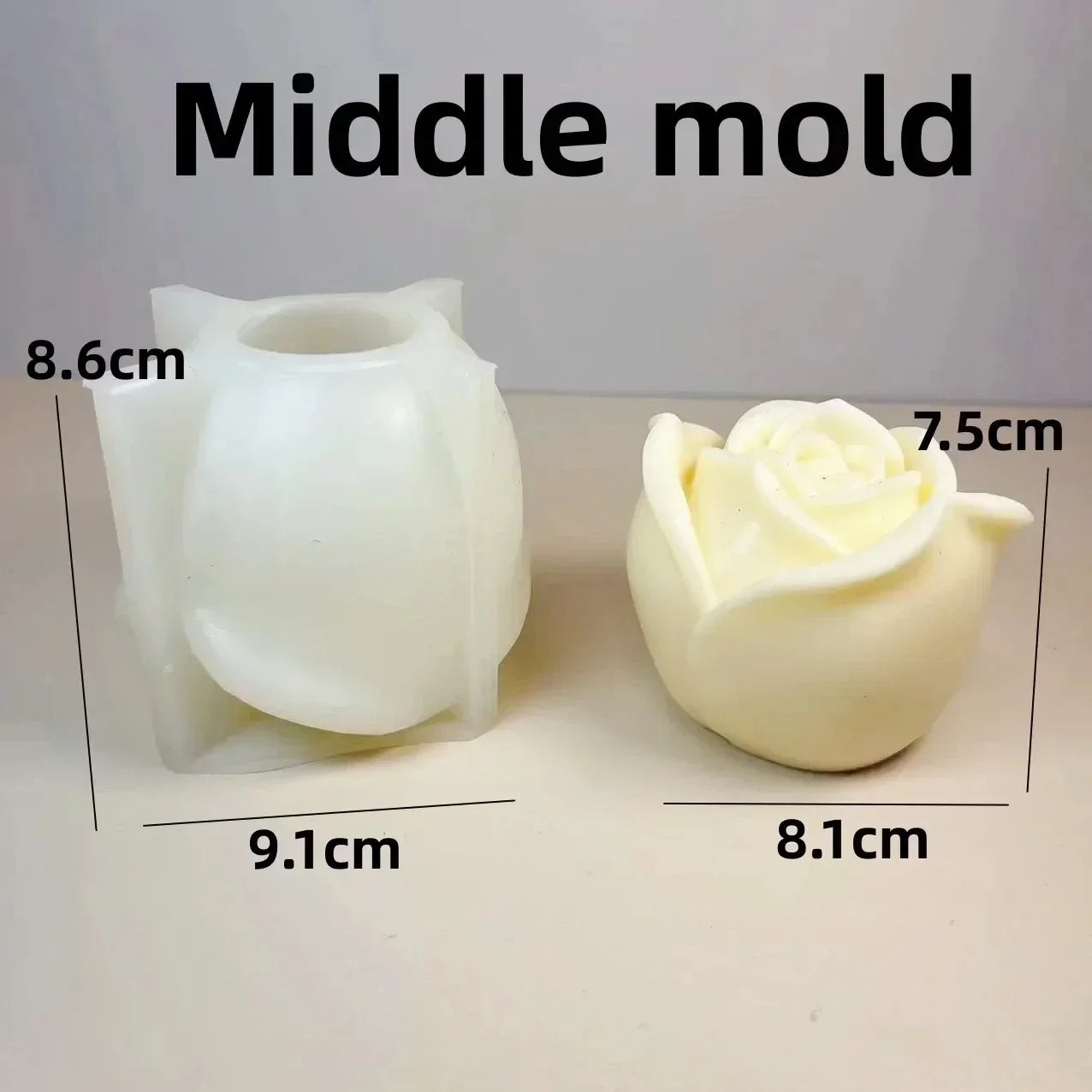 Große Pfingstrosenblütenkerzen-Silikonform 3D