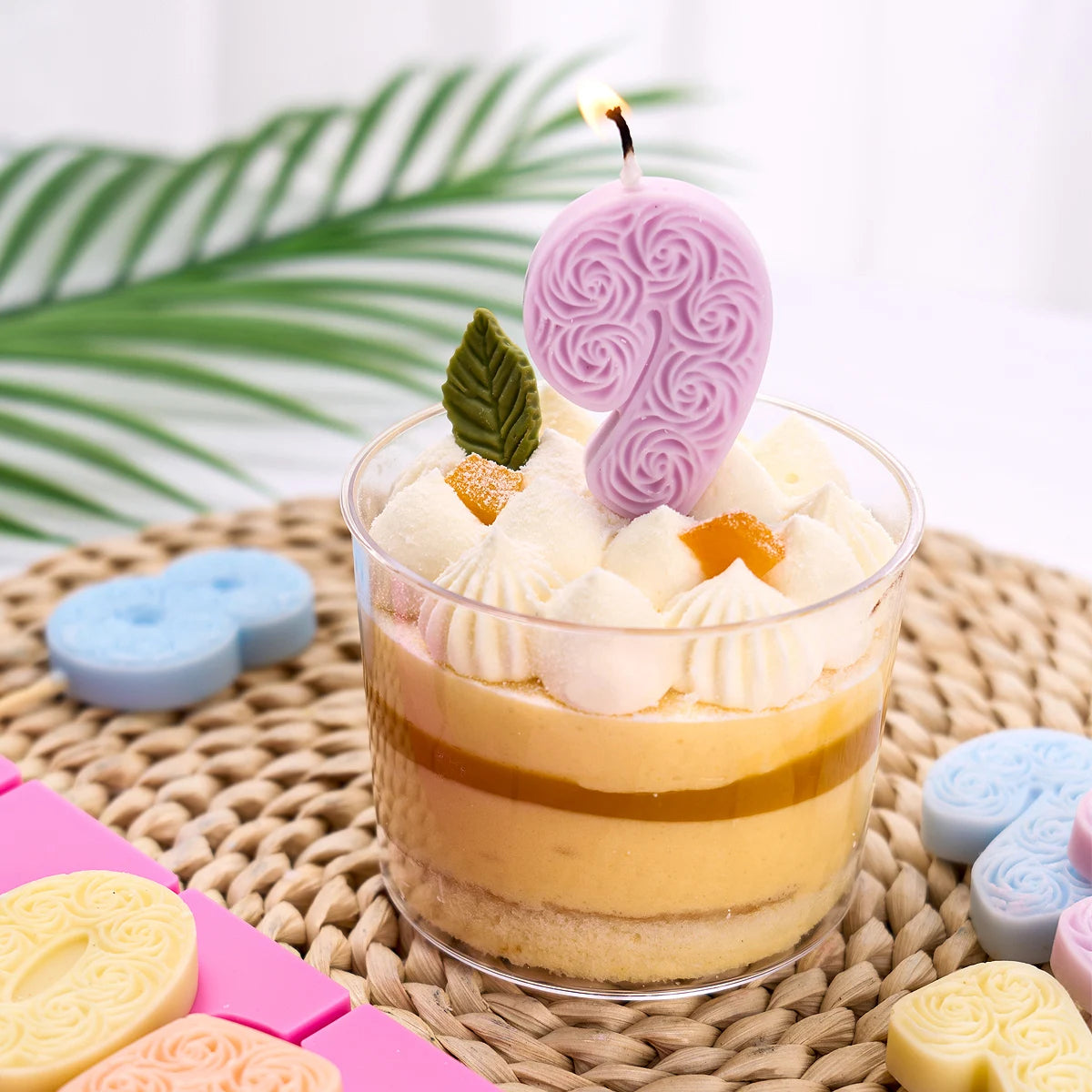 Handmade Rose Number Scented Candles Molds Making Supplies