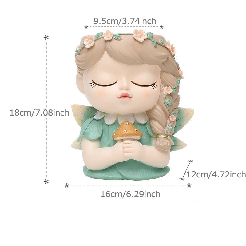 Fairy planter for succulents air plants - Resin Cute Girl Flower Pot.
