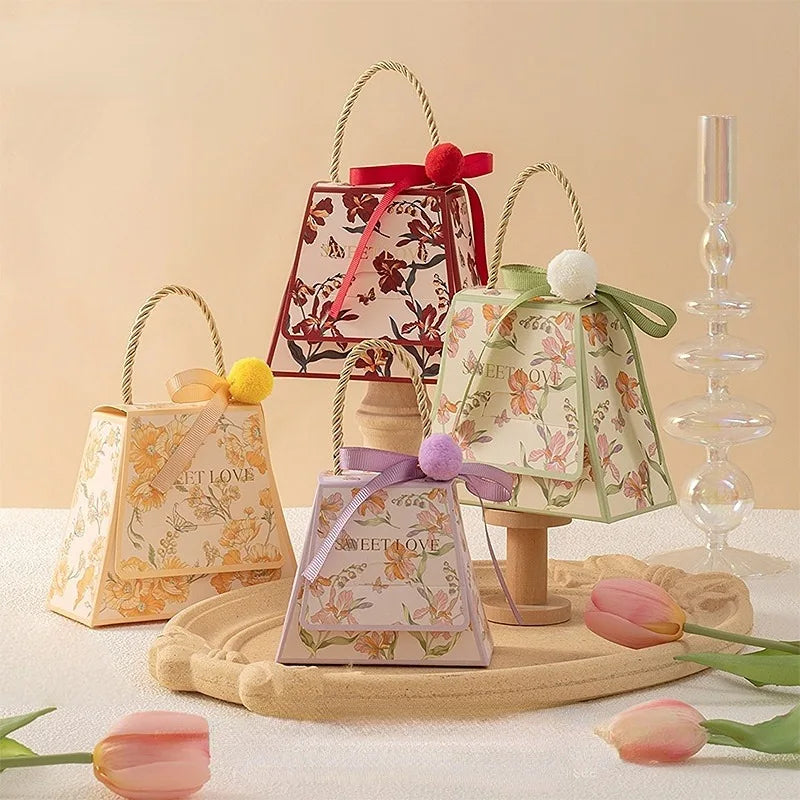Paperboard Flower Wedding Gift Bag 10pcs