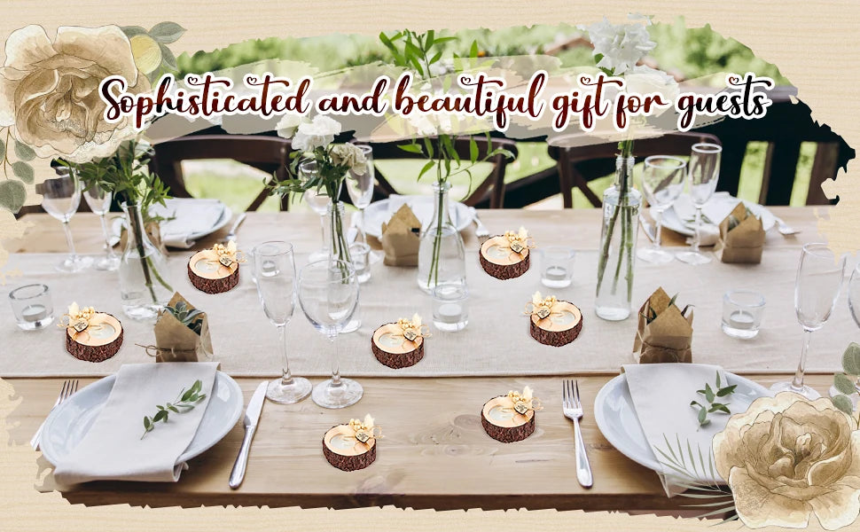 Gastgeschenk Kerzen Hochzeit Holz Teelicht Kerzenhalter 10/15/20 Stück Geschenke Party Favors