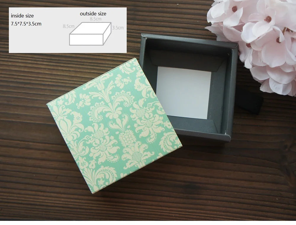 Elegantes Blau-Gelbes Blumenmuster 3 Größe 10 Set Geschenke Verpackung