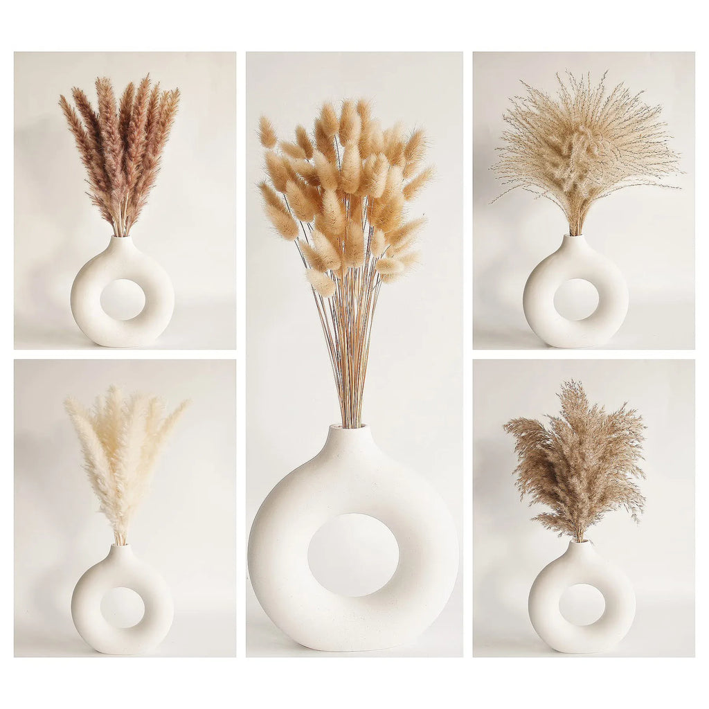 Fluffy Pampas Bunny Tail Grass Dried Artificial Flowers 120pcs