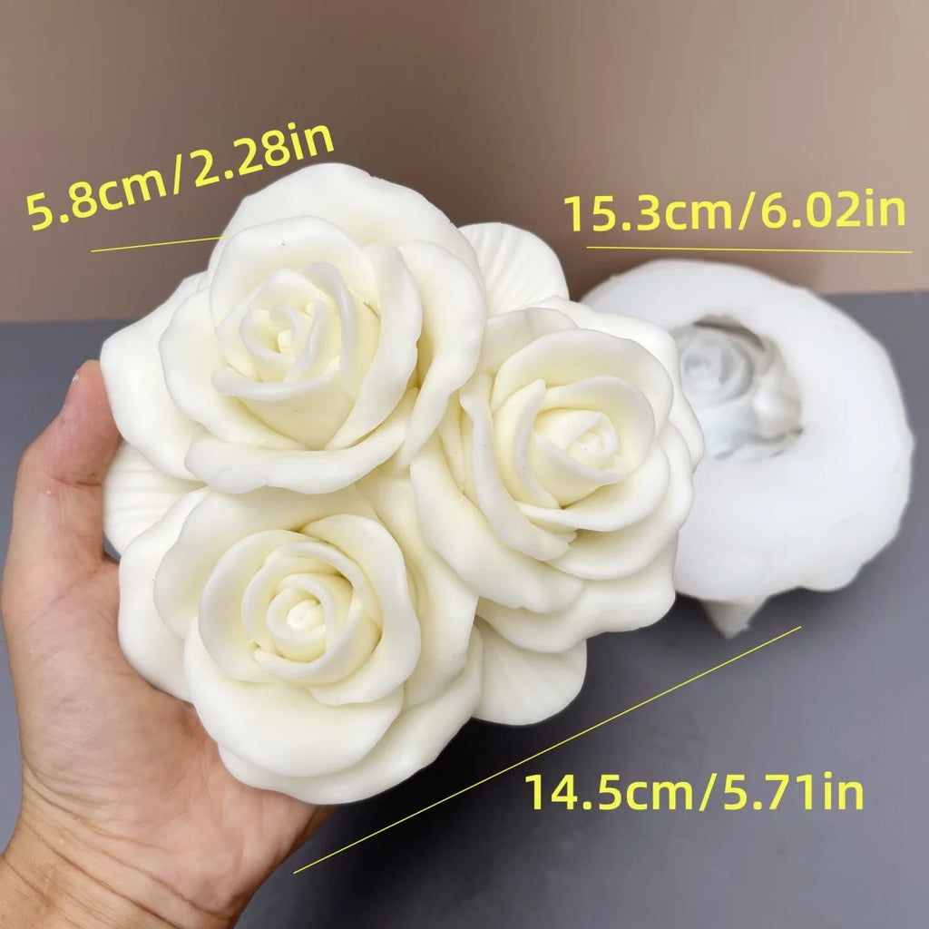 Große Pfingstrosenblütenkerzen-Silikonform 3D