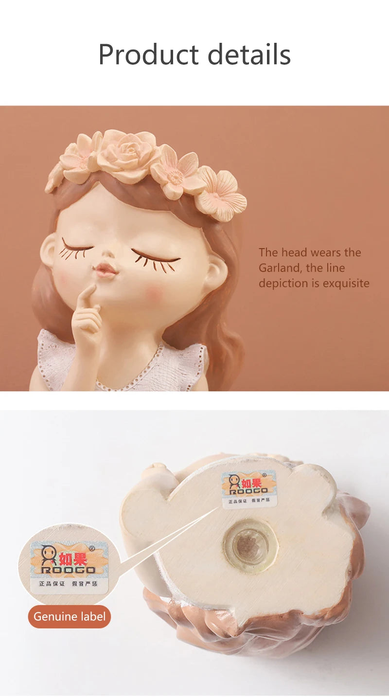 Creative Fairy Flower Pot Resin Gardening Vase Green Plants.