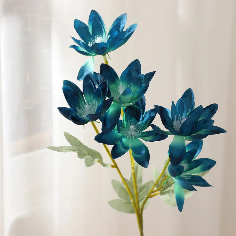 New 60cm Flame Flow Blue Orange Red Champagne White Large Silk Flowers.