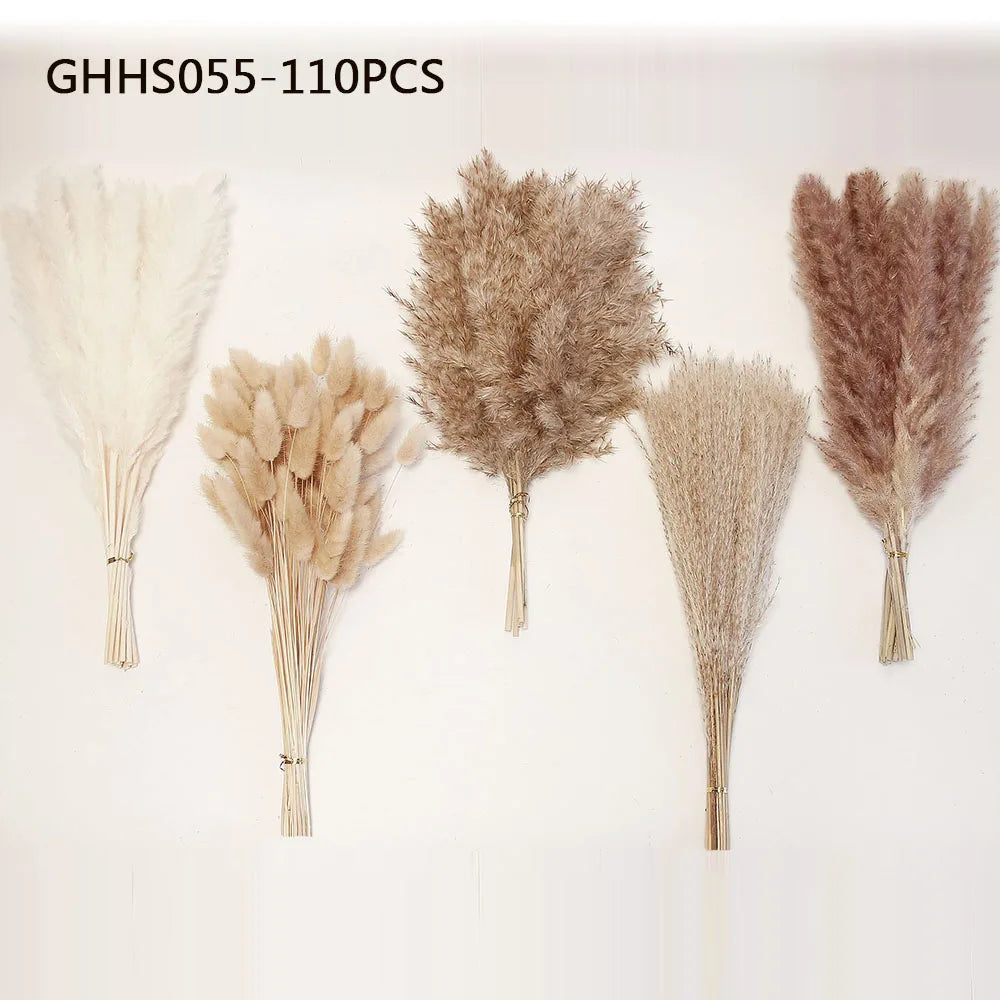 Fluffy Pampas Bunny Tail Grass Dried Artificial Flowers 120pcs