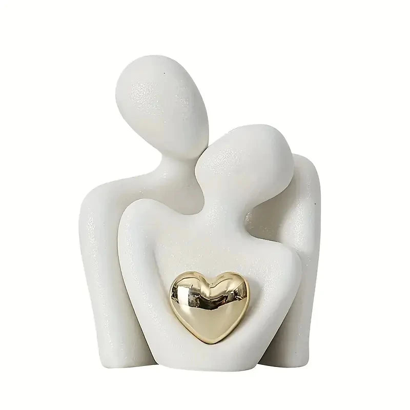 Romantic Love Embrace Statue Ornament Couple Set Valentine's Day Gift.