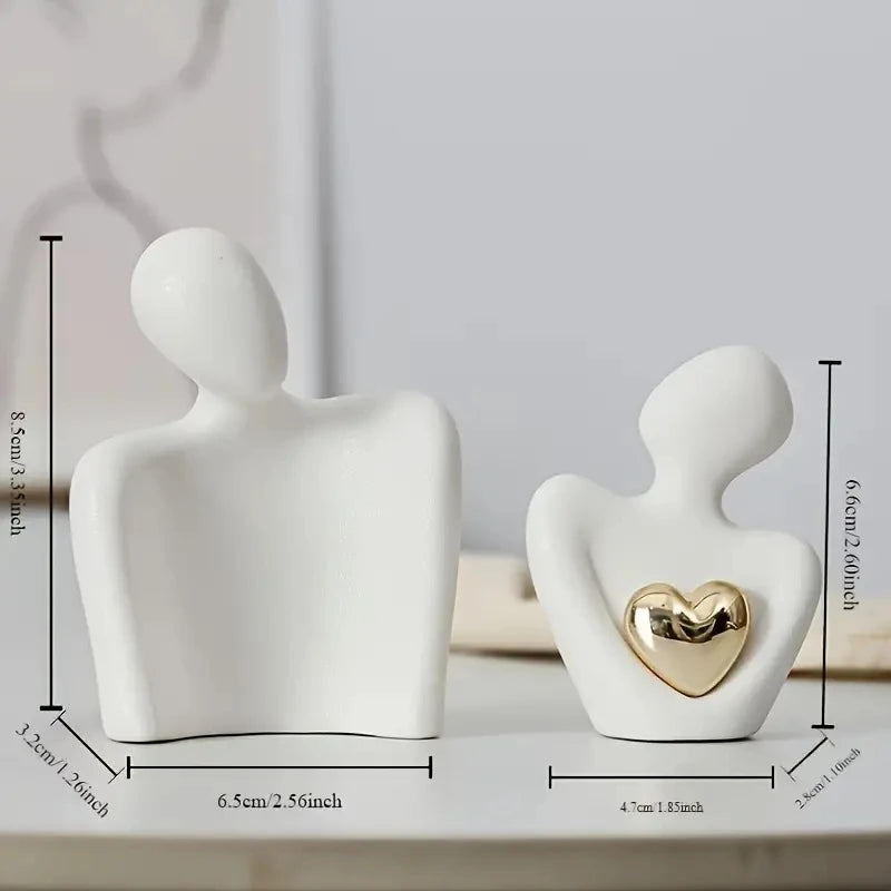 Romantische Liebesumarmungs-Statue, Ornament-Paar-Set, Valentinstagsgeschenk.