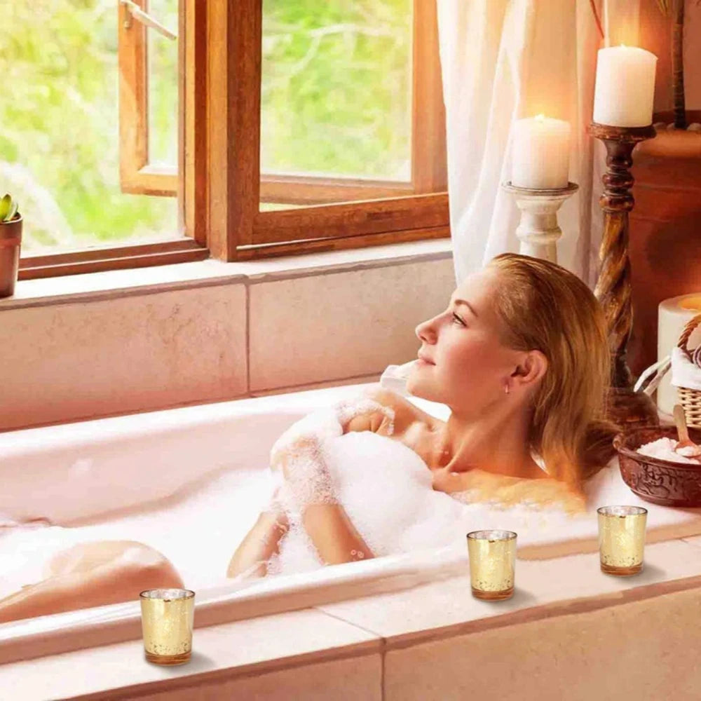 Portacandele tealight in vetro al mercurio