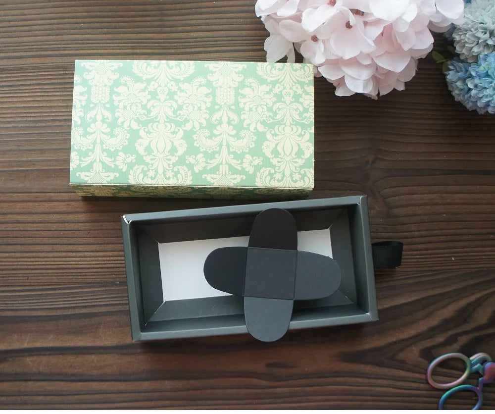 Elegantes Blau-Gelbes Blumenmuster 3 Größe 10 Set Geschenke Verpackung