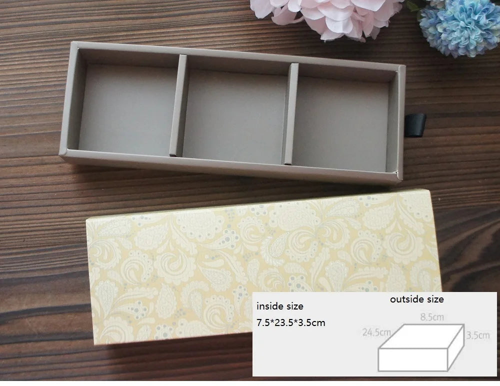 Elegantes Blau-Gelbes Blumenmuster 3 Größe 10 Set Geschenke Verpackung