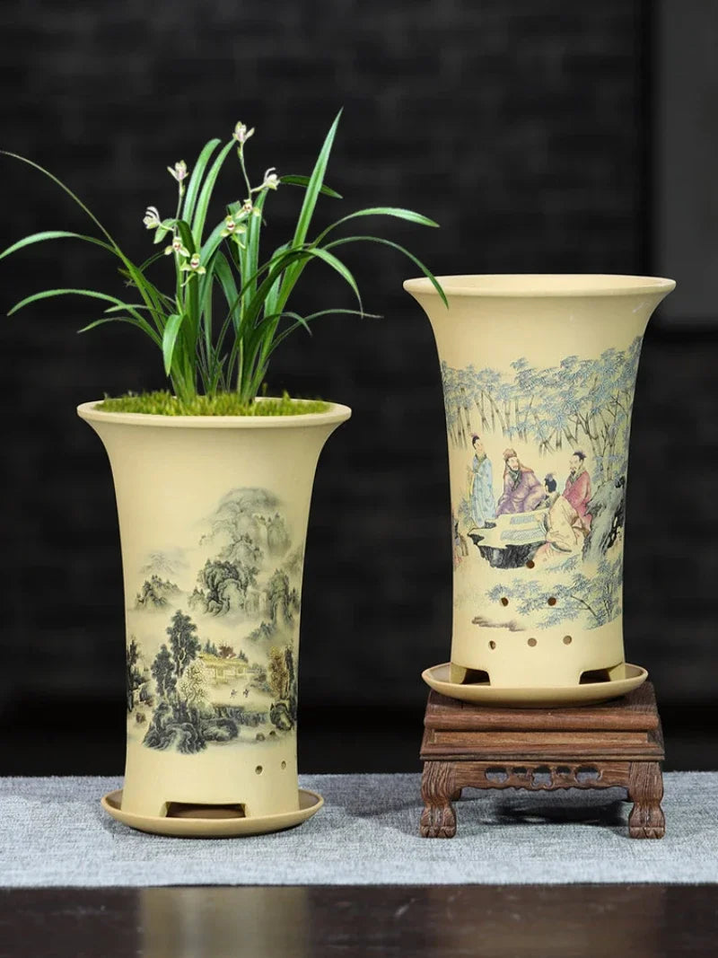 Purple Sand Flower Pot Tray High-end Boutique Orchid Pot Dedicated