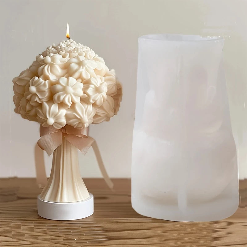 Große Pfingstrosenblütenkerzen-Silikonform 3D
