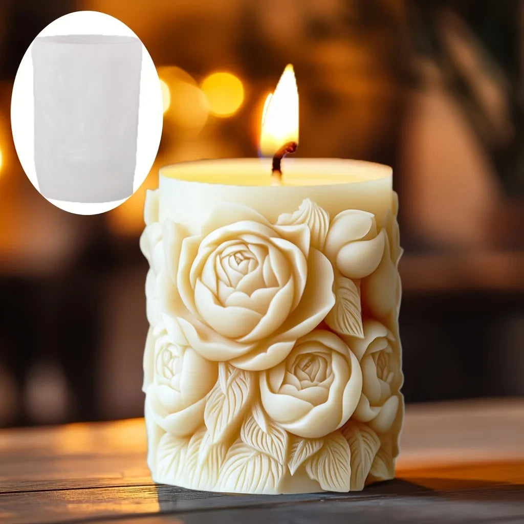 Silikonform Blume Lavendel Gips zylindrische Kerzenherstellung