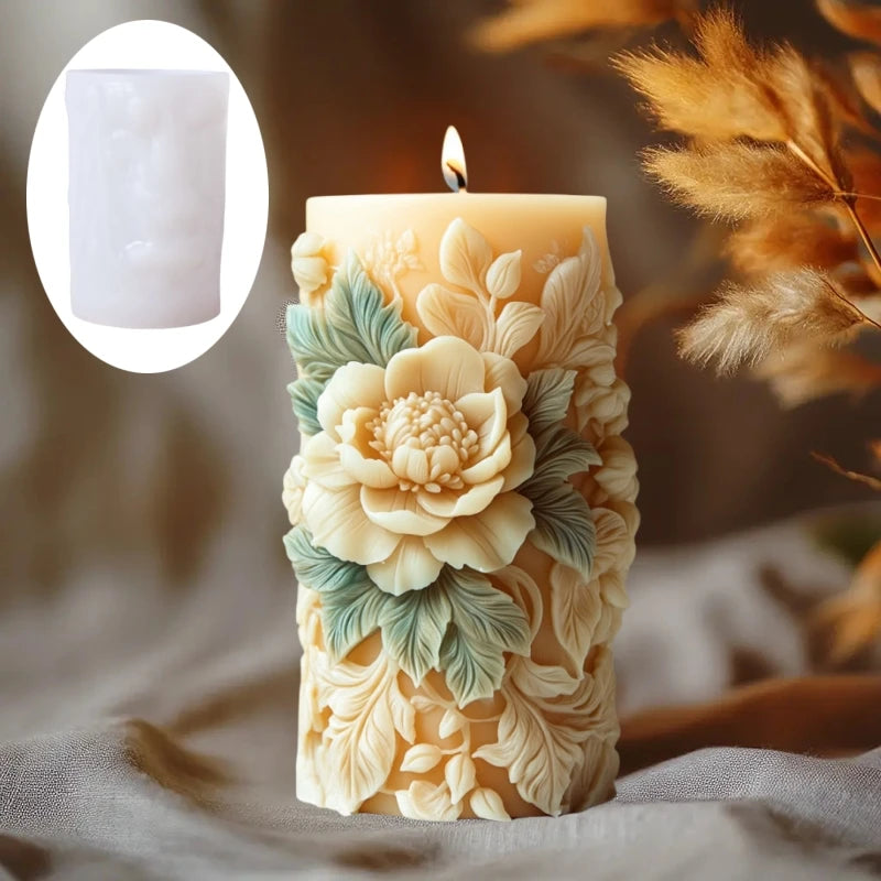 Silikonform Blume Lavendel Gips zylindrische Kerzenherstellung