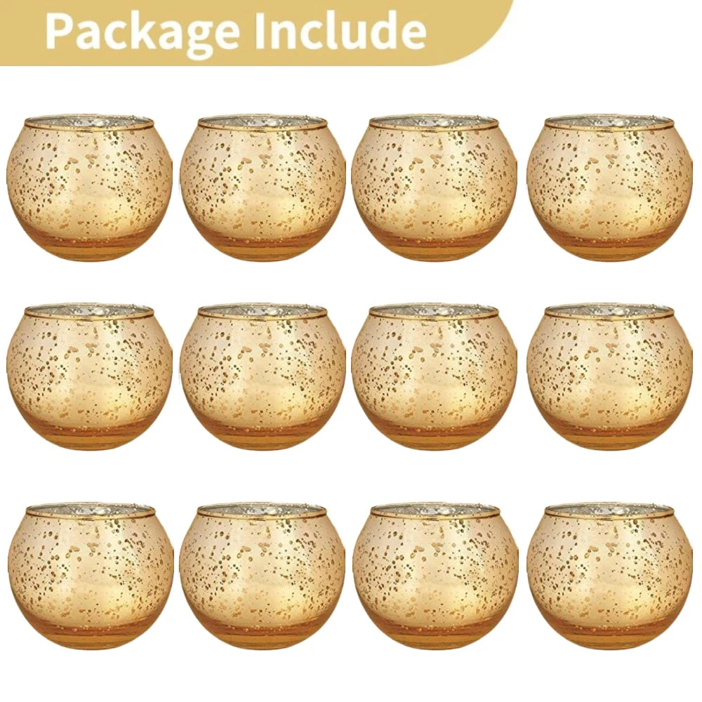 Portacandele tealight in vetro al mercurio