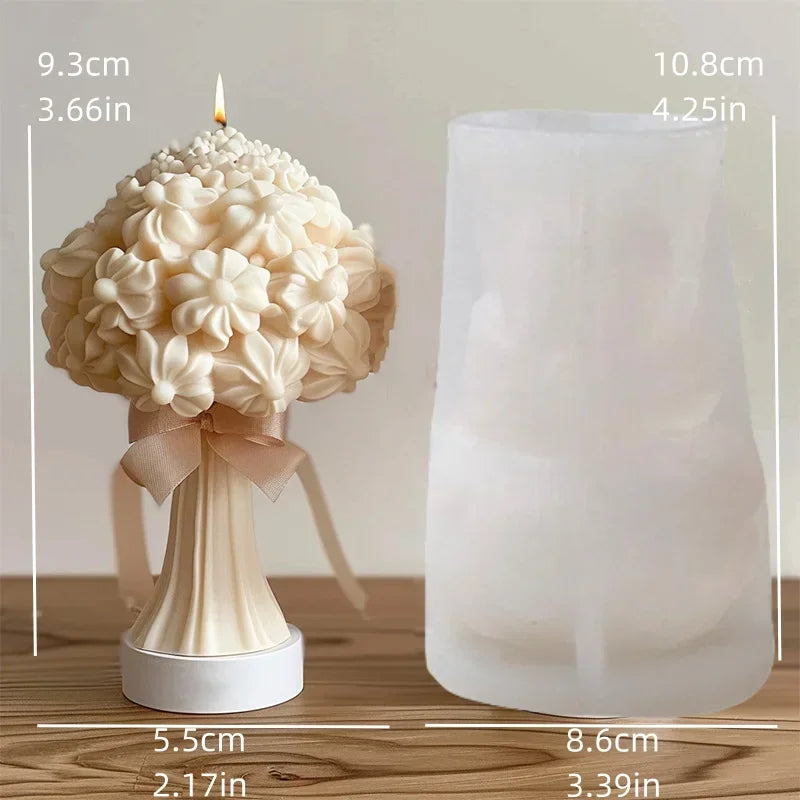 Große Pfingstrosenblumenkugel-Rosenkerzen-Silikonform
