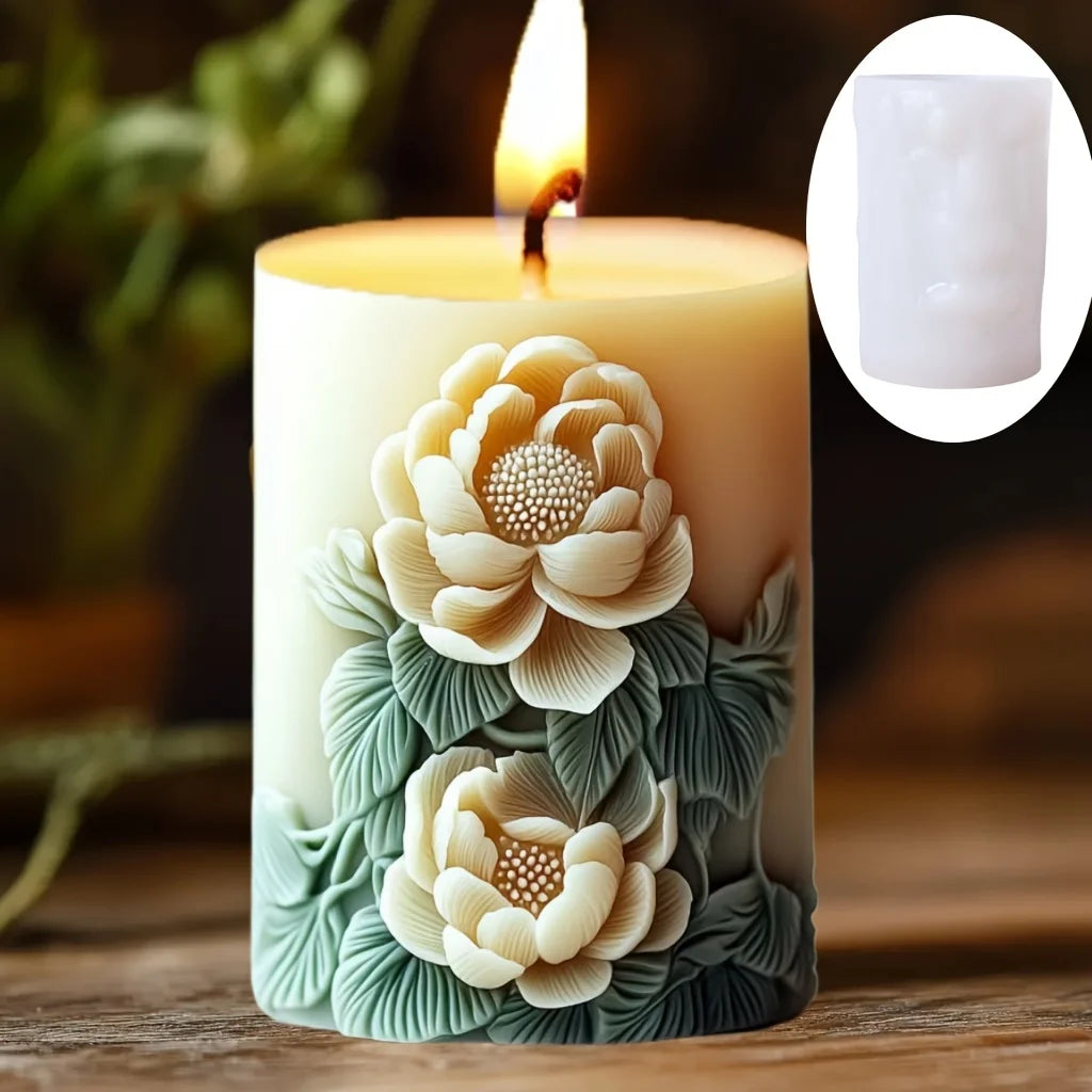 Silikonform Blume Lavendel Gips zylindrische Kerzenherstellung