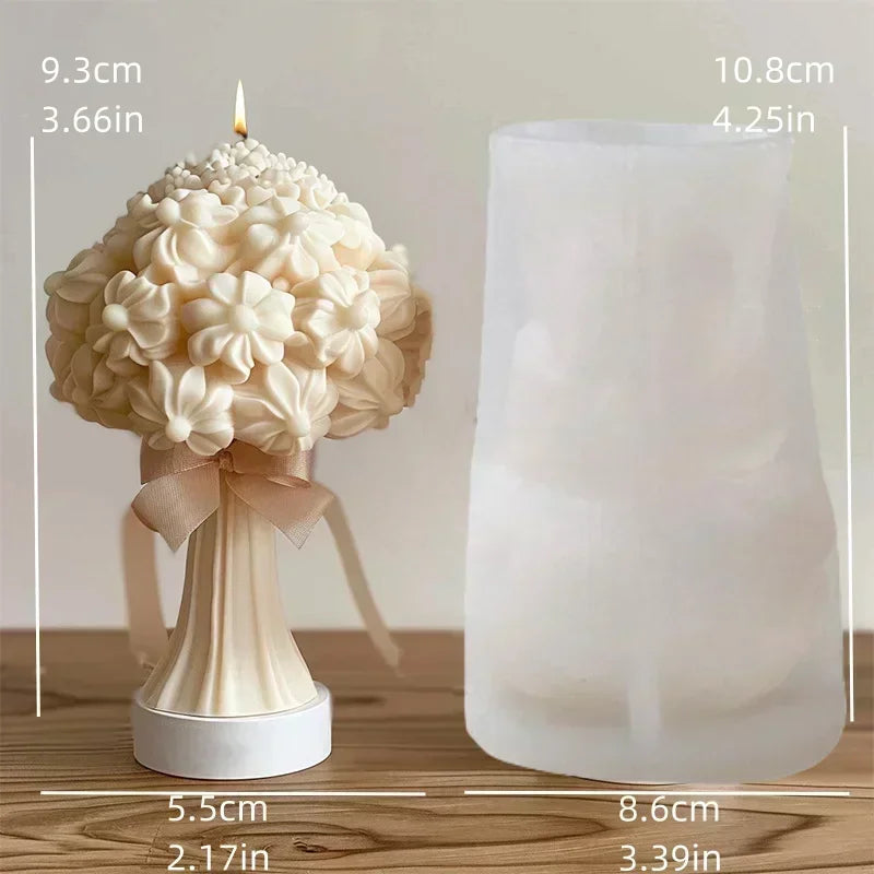 Silikonform Blume Lavendel Gips zylindrische Kerzenherstellung