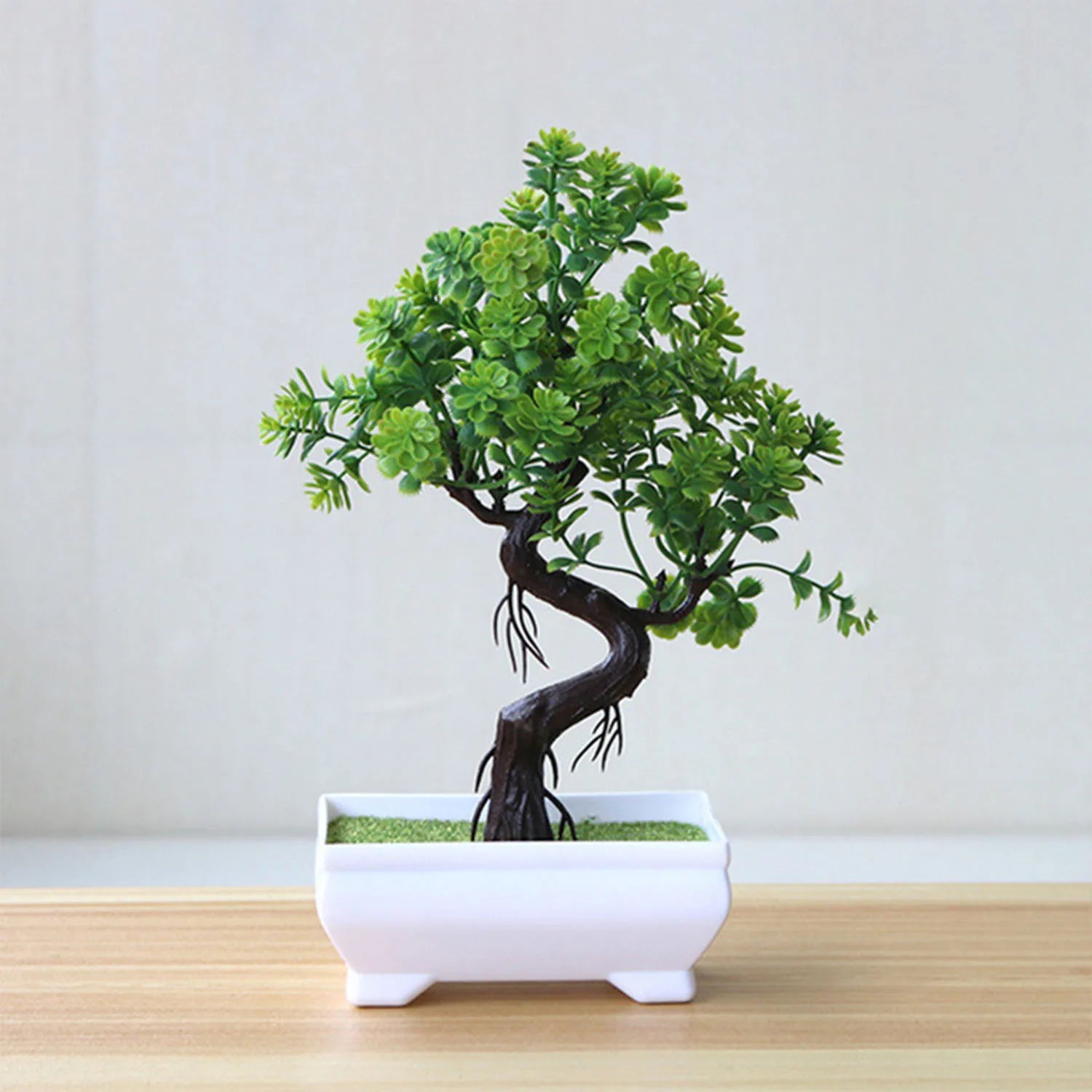 Small Tree Grass Flower Potted Bonsai Home Office Decor.