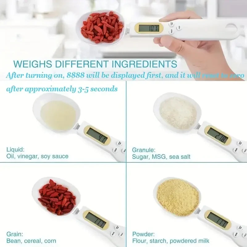 Mini-Digital-Küchenlöffelwaage, elektronische LCD-Lebensmittelwaage. Einzeln oder im 2er-Pack.