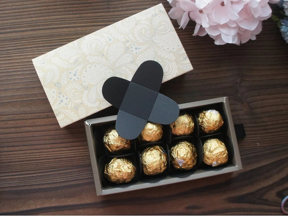 Elegantes Blau-Gelbes Blumenmuster 3 Größe 10 Set Geschenke Verpackung