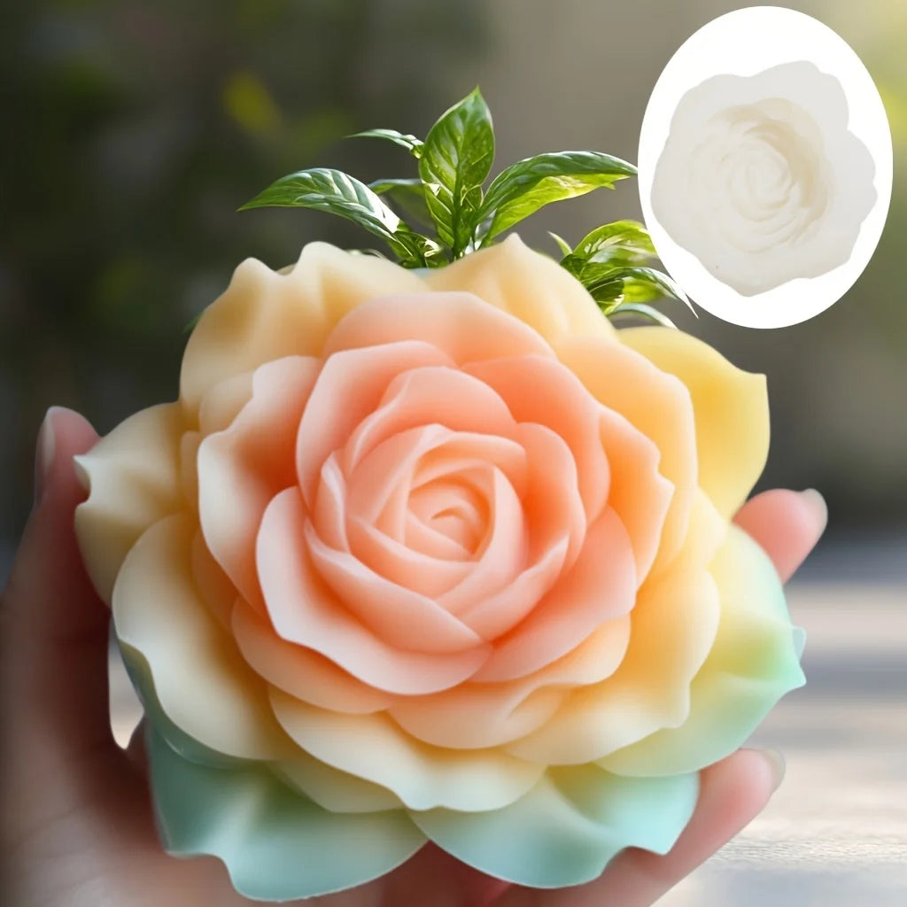 Große Pfingstrosenblütenkerzen-Silikonform 3D