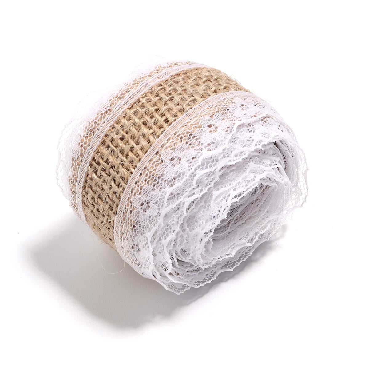 Natürliche Spitzenbänder aus Leinen und Jute, 2 Yards/Rolle.