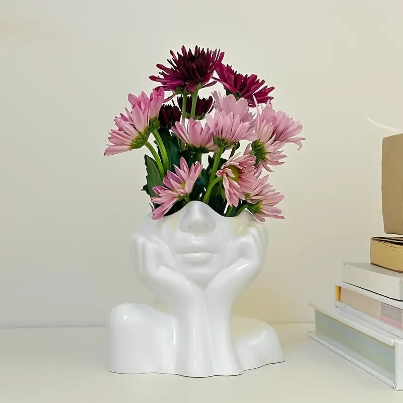 American Face Holding Vase Decoration Living Room Flower Table Decoration.