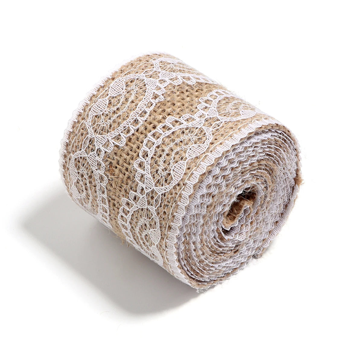 Natürliche Spitzenbänder aus Leinen und Jute, 2 Yards/Rolle.