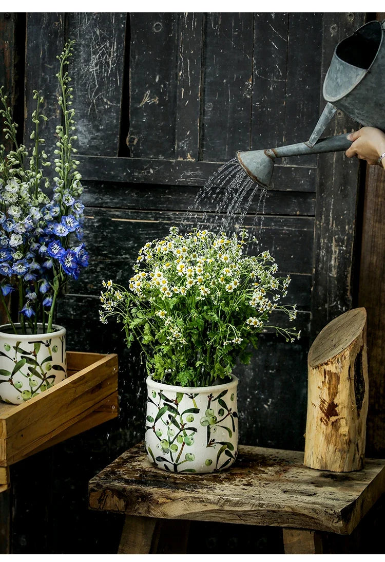 Grape flower pots ceramics indoor and outdoor pastoral style.