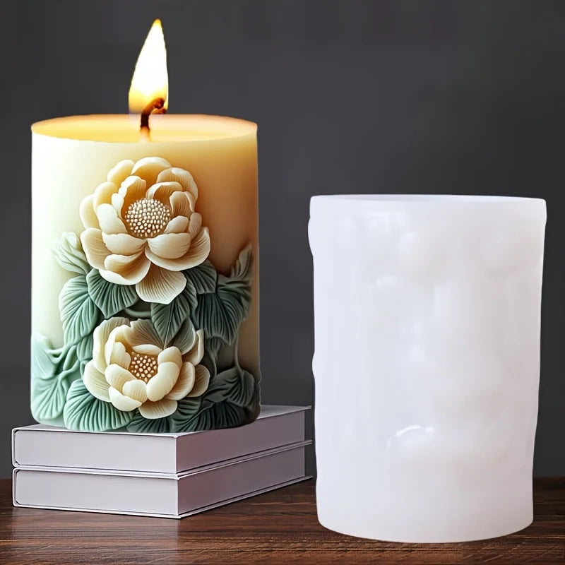 Silikonform Blume Lavendel Gips zylindrische Kerzenherstellung