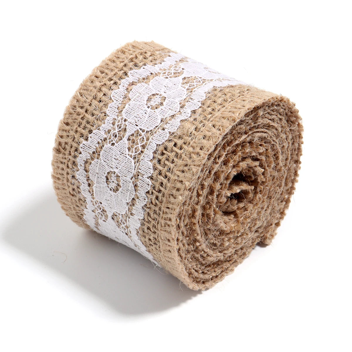 Natürliche Spitzenbänder aus Leinen und Jute, 2 Yards/Rolle.