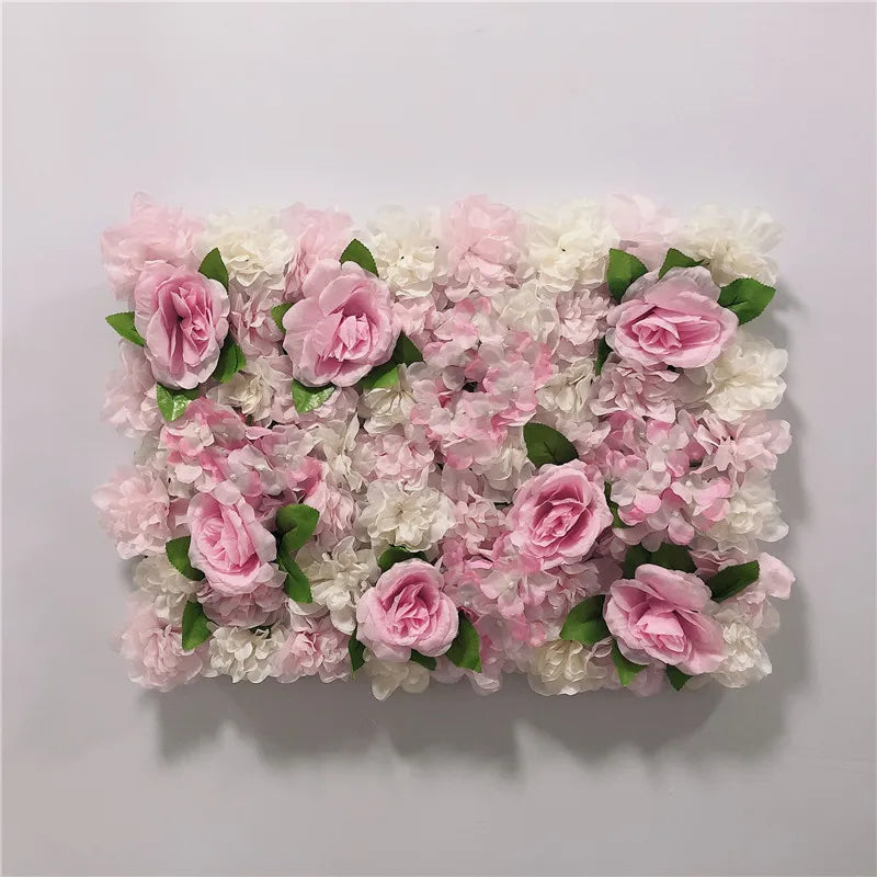 Pink Silk Rose Flower Wall Artificial Flower Backdrop Decor.
