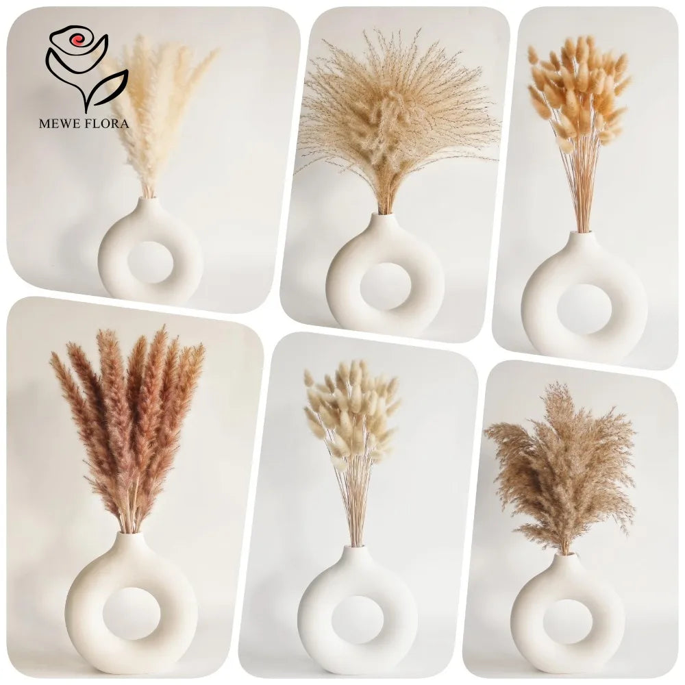 Fluffy Pampas Bunny Tail Grass Dried Artificial Flowers 120pcs