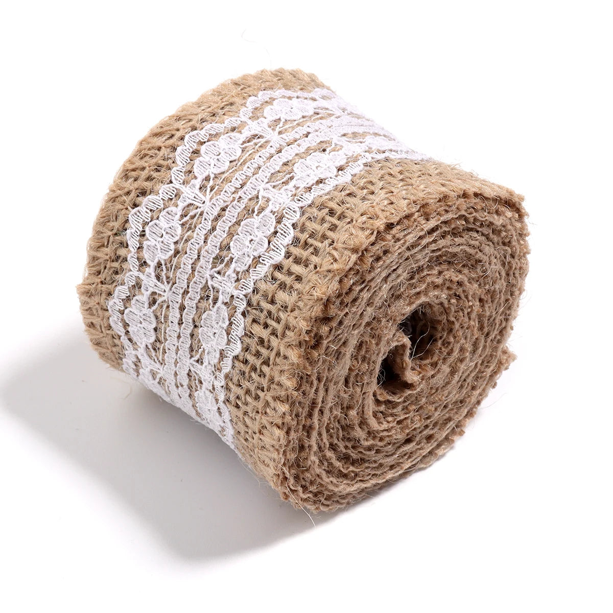 Natürliche Spitzenbänder aus Leinen und Jute, 2 Yards/Rolle.