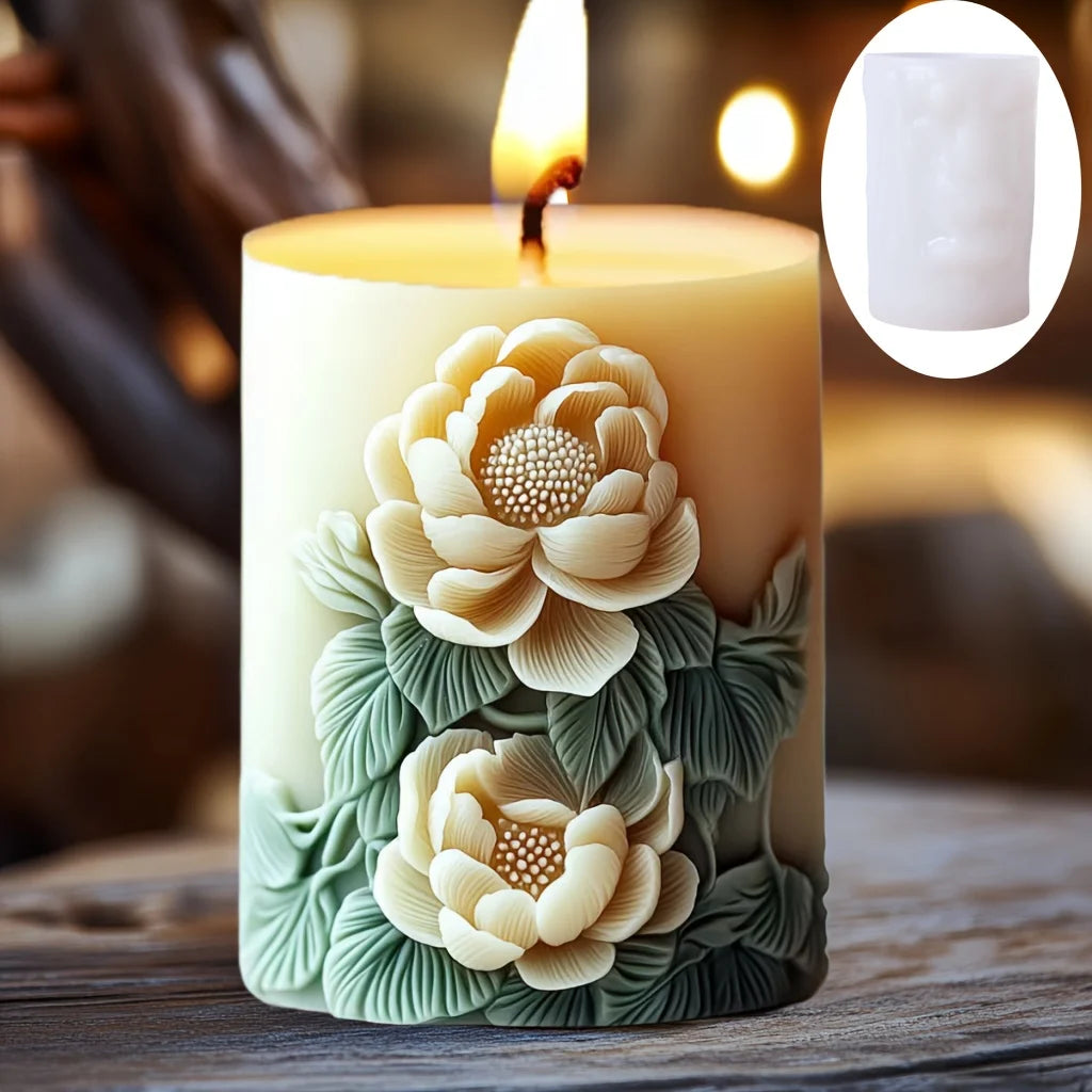 Silikonform Blume Lavendel Gips zylindrische Kerzenherstellung