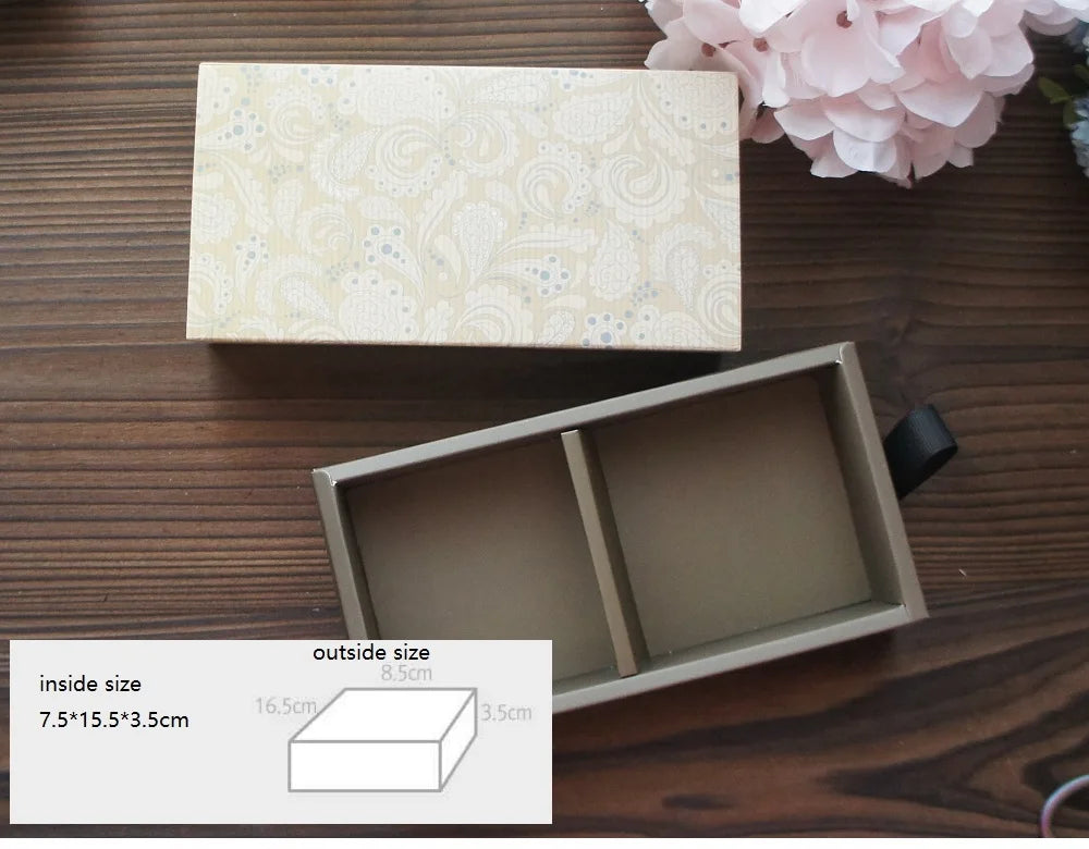 Elegantes Blau-Gelbes Blumenmuster 3 Größe 10 Set Geschenke Verpackung