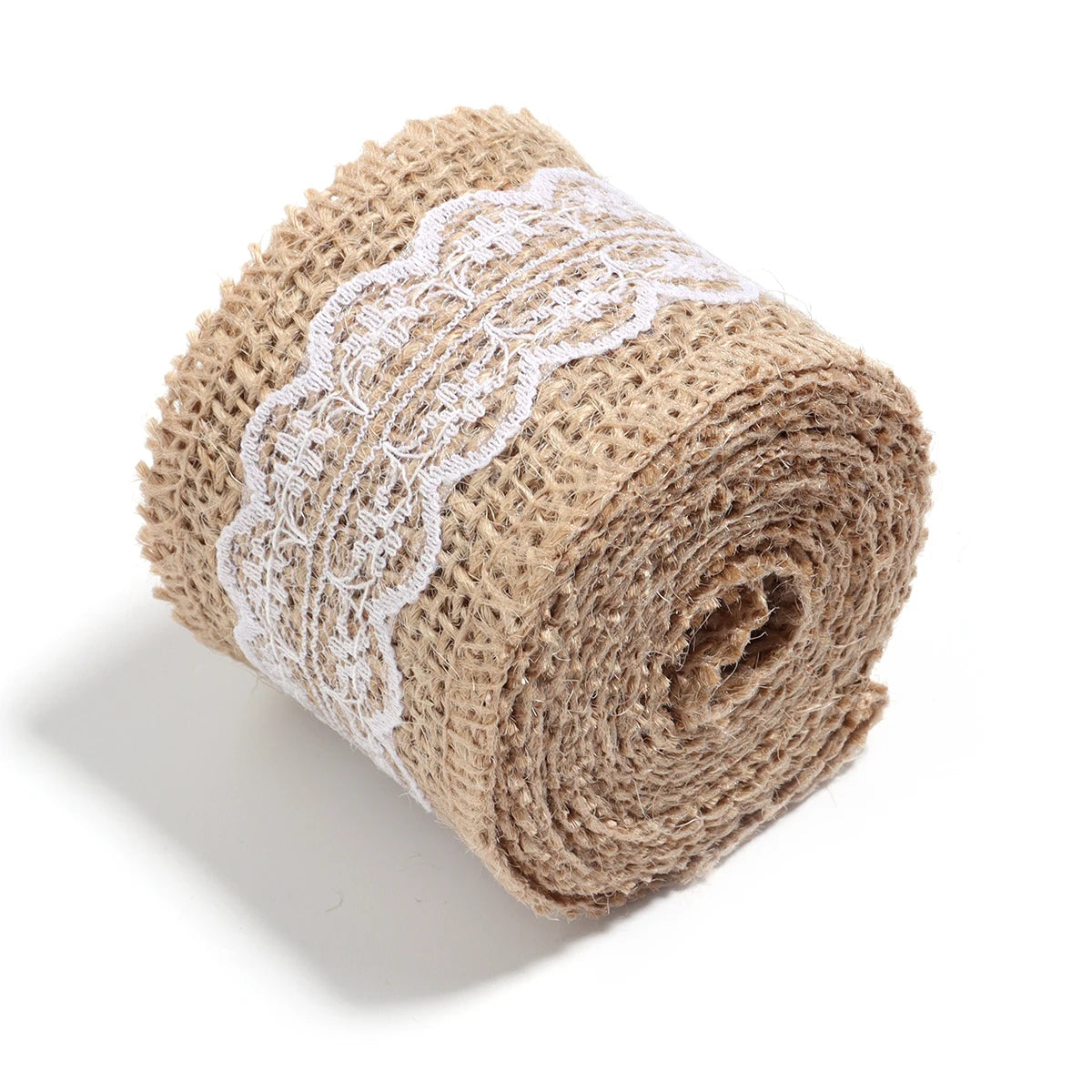 Natürliche Spitzenbänder aus Leinen und Jute, 2 Yards/Rolle.
