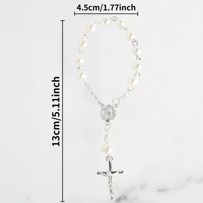 Baptism Catholic Communion 10/20pcs Rosary Bracelet Bead for Baptism Favors.
