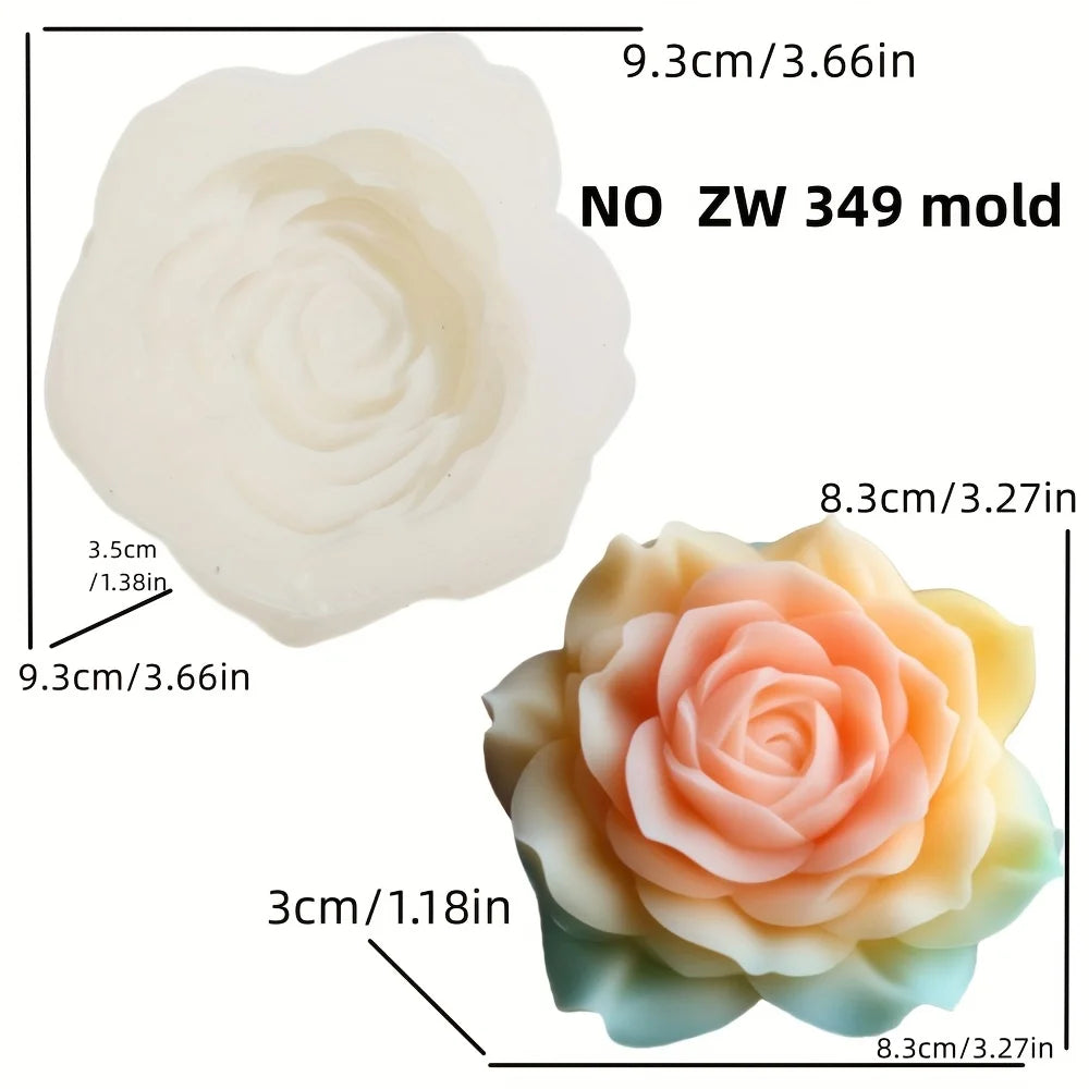 Große Pfingstrosenblütenkerzen-Silikonform 3D