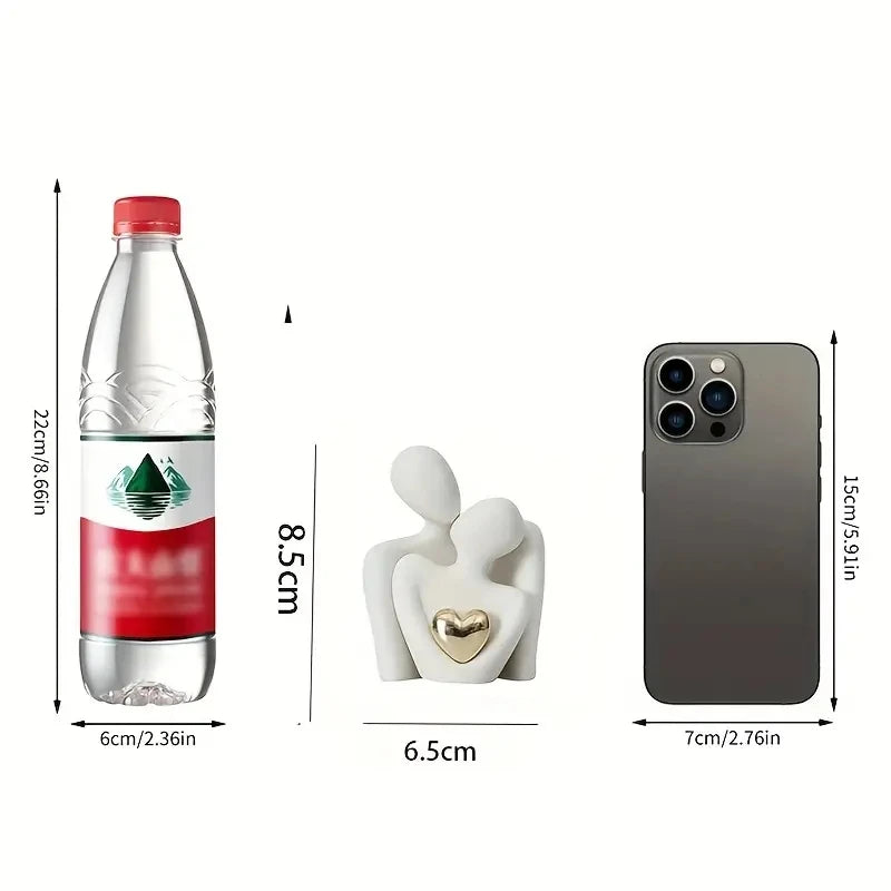 Romantische Liebesumarmungs-Statue, Ornament-Paar-Set, Valentinstagsgeschenk.