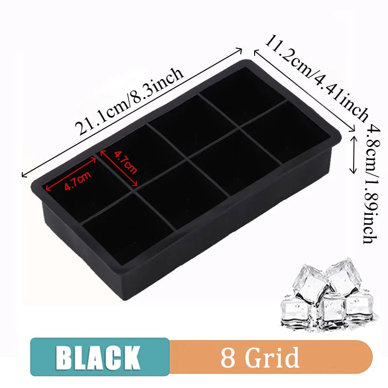 Stampi per cubetti di ghiaccio in silicone per la casa o per bar, 4/6/8/15 griglie