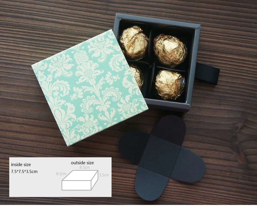 Elegantes Blau-Gelbes Blumenmuster 3 Größe 10 Set Geschenke Verpackung