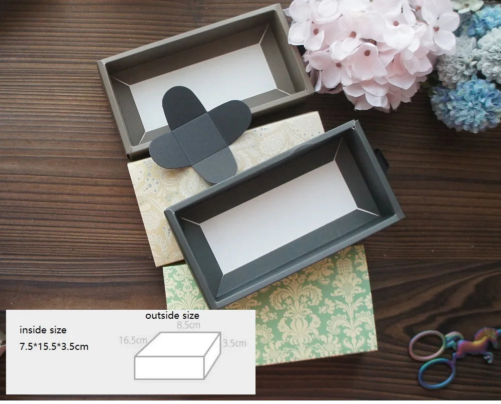 Elegantes Blau-Gelbes Blumenmuster 3 Größe 10 Set Geschenke Verpackung
