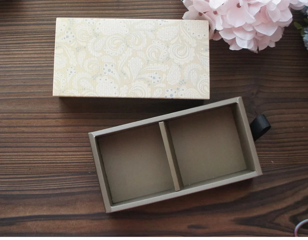 Elegantes Blau-Gelbes Blumenmuster 3 Größe 10 Set Geschenke Verpackung