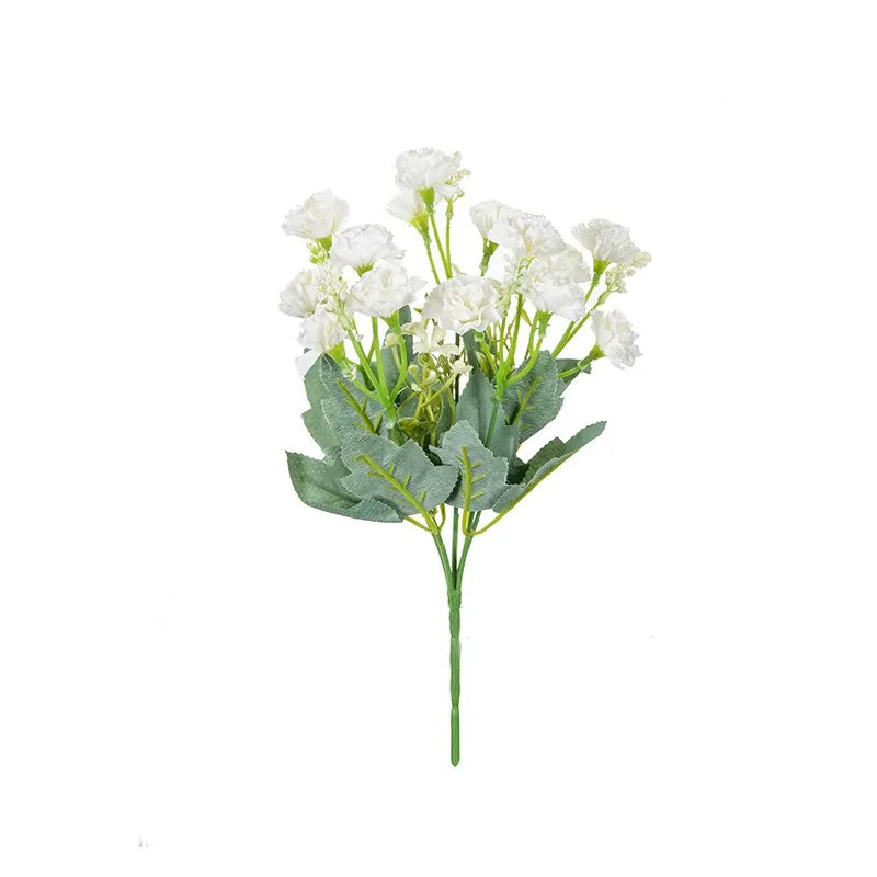 5 forks 15 heads small carnation artificial flowers