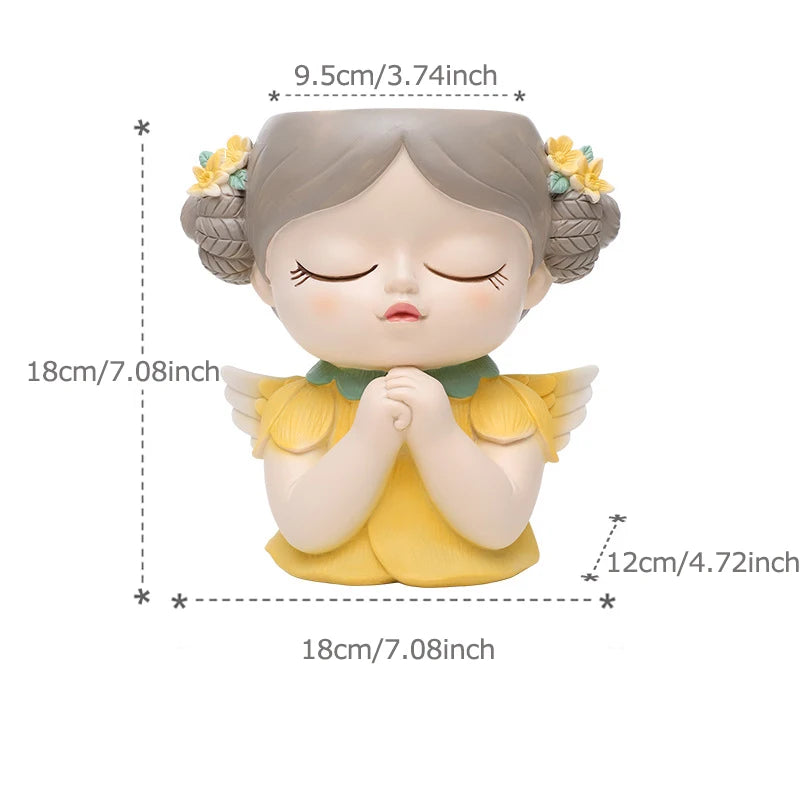 Fairy planter for succulents air plants - Resin Cute Girl Flower Pot.